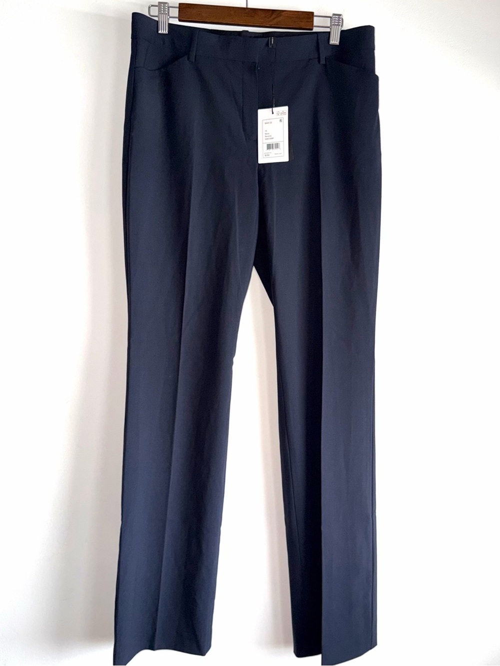 NWT THEORY Max in Blue Urban Stretch Wool Trouser Pants Size 10 Slim Flare
